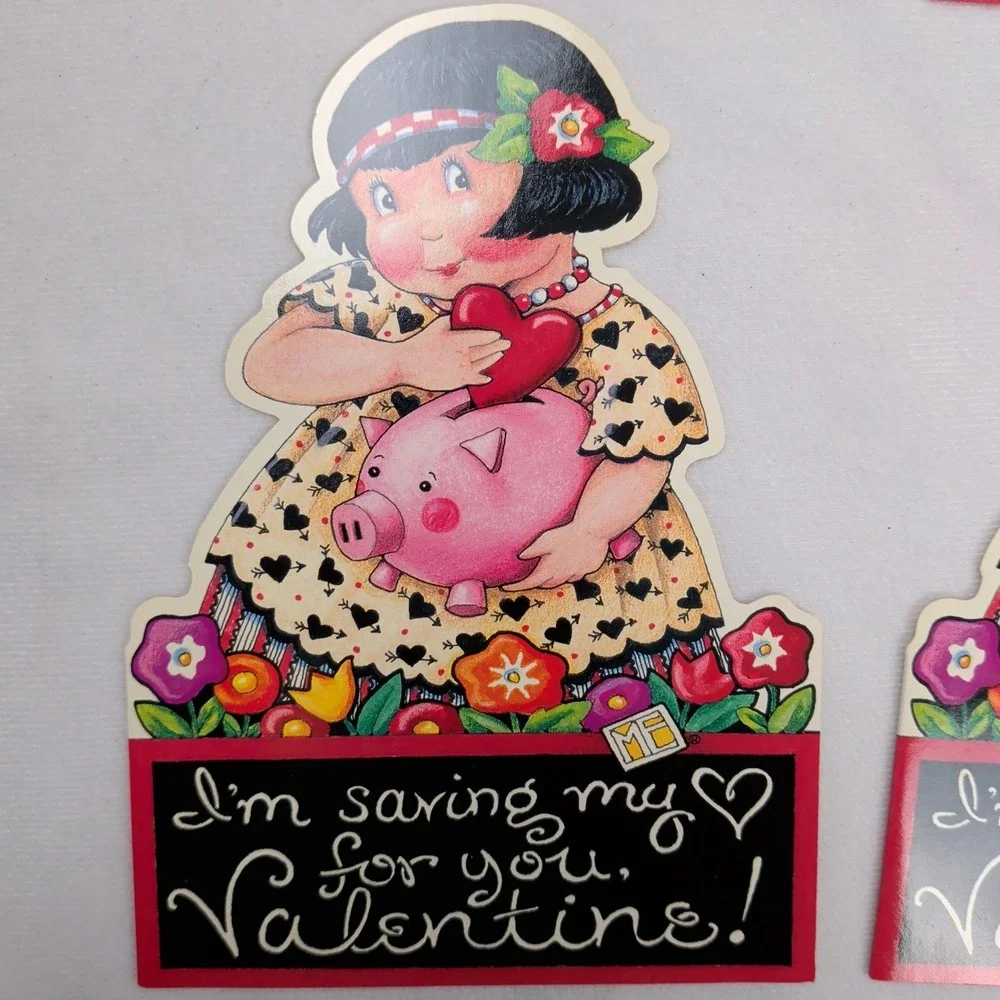 Vintage Mary Engelbreit Greeting Card Lot Valentine Sealed With A Kiss ME Ink